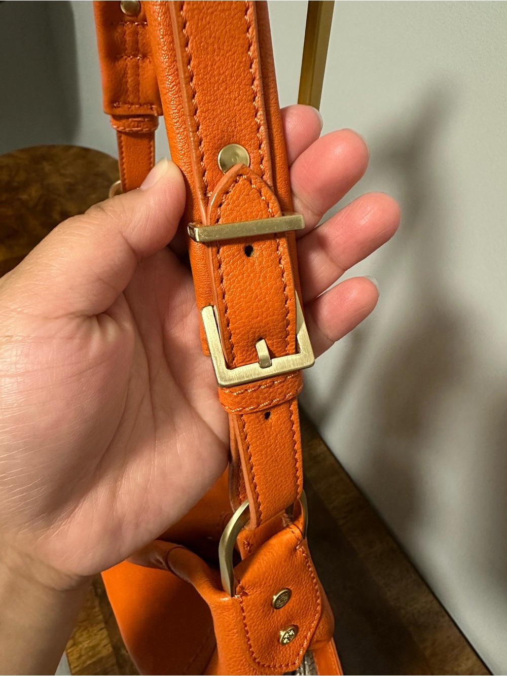 Cole Haan Orange Leather Hobo with Tassel Charm - Picture 7 of 9